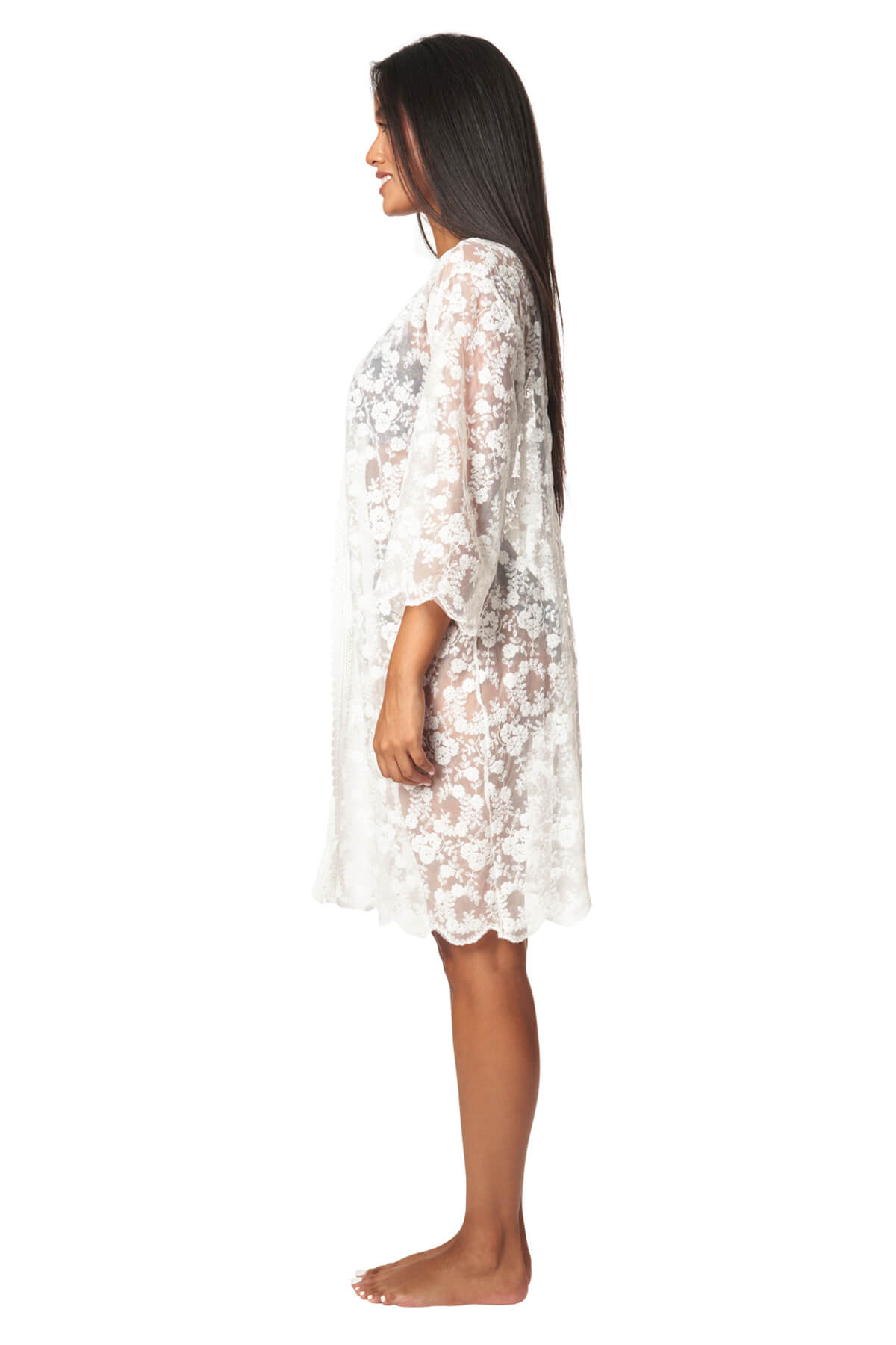 Helen Lace Belted Mini Cover Up Duster