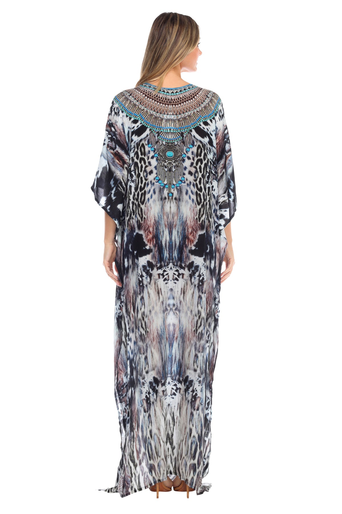 Noel Long Lace Up Kaftan