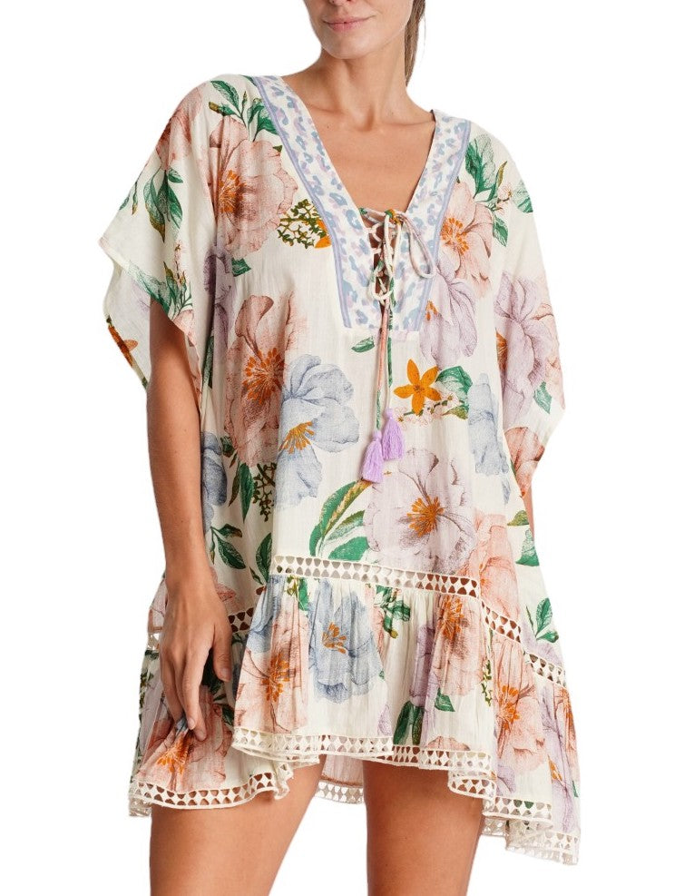 Serena Bloom Embroidered Kaftan