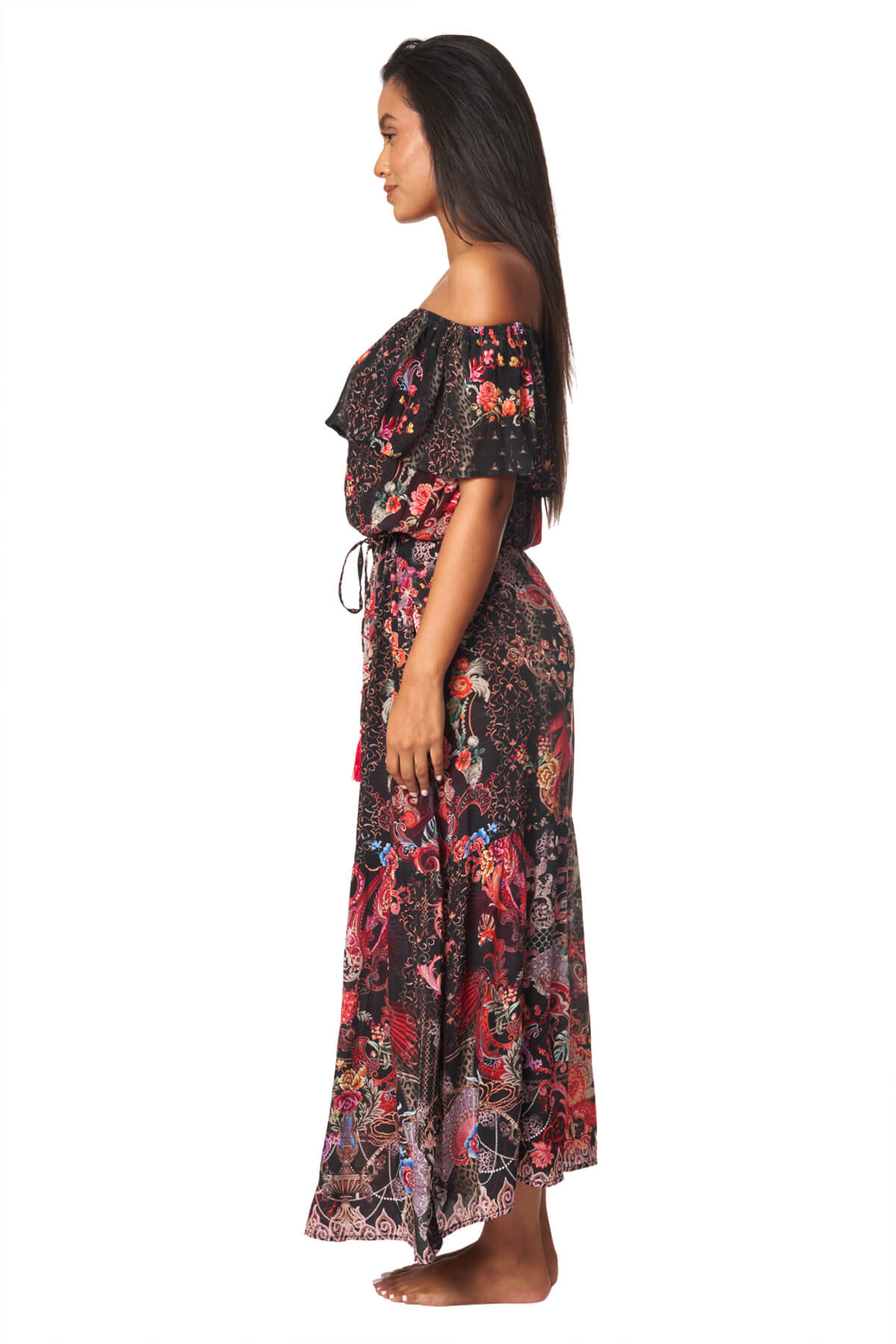 Hazel Off-Shoulder Raffle Dress