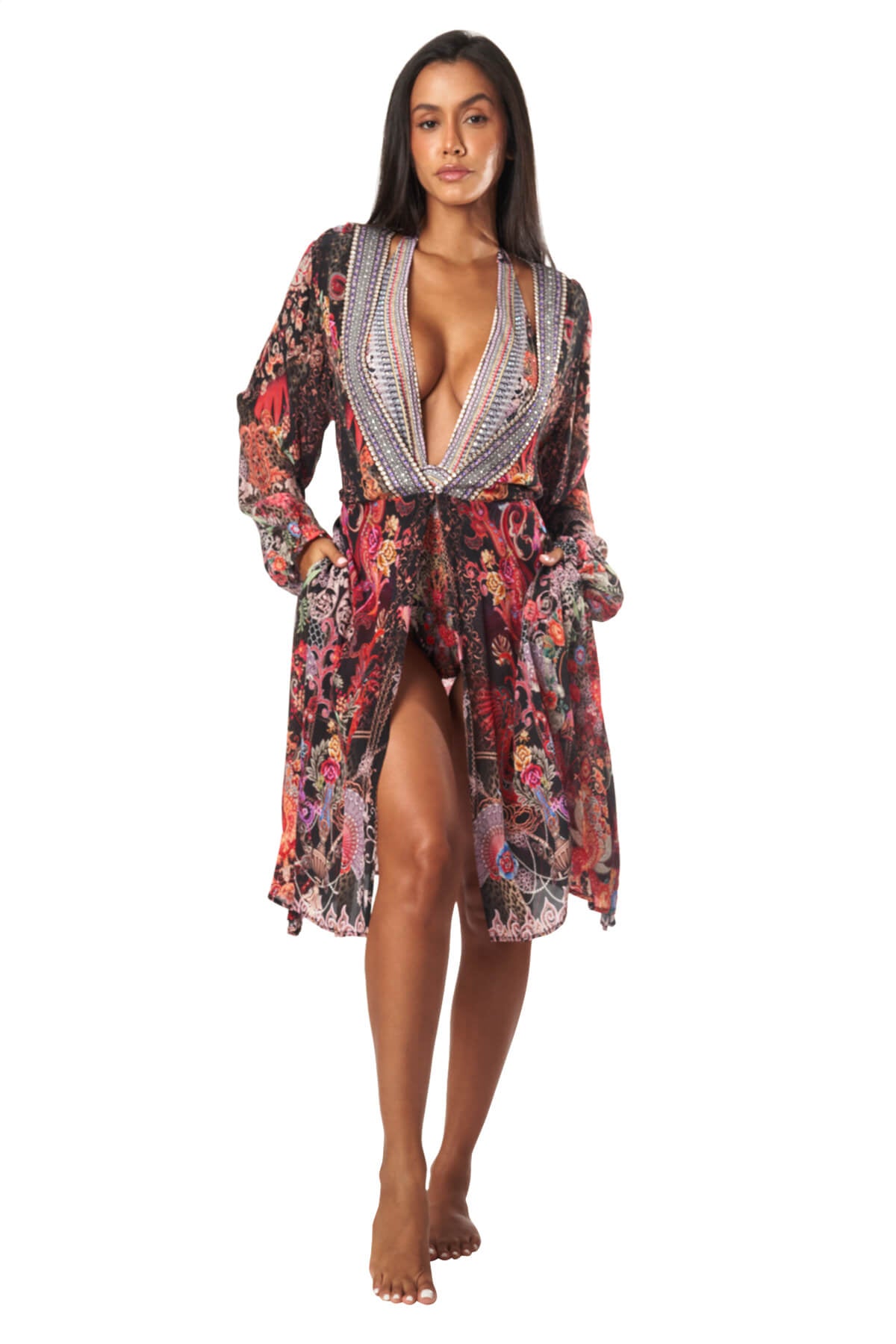 Estella Wrap 2 Way Sleeve Short Dress