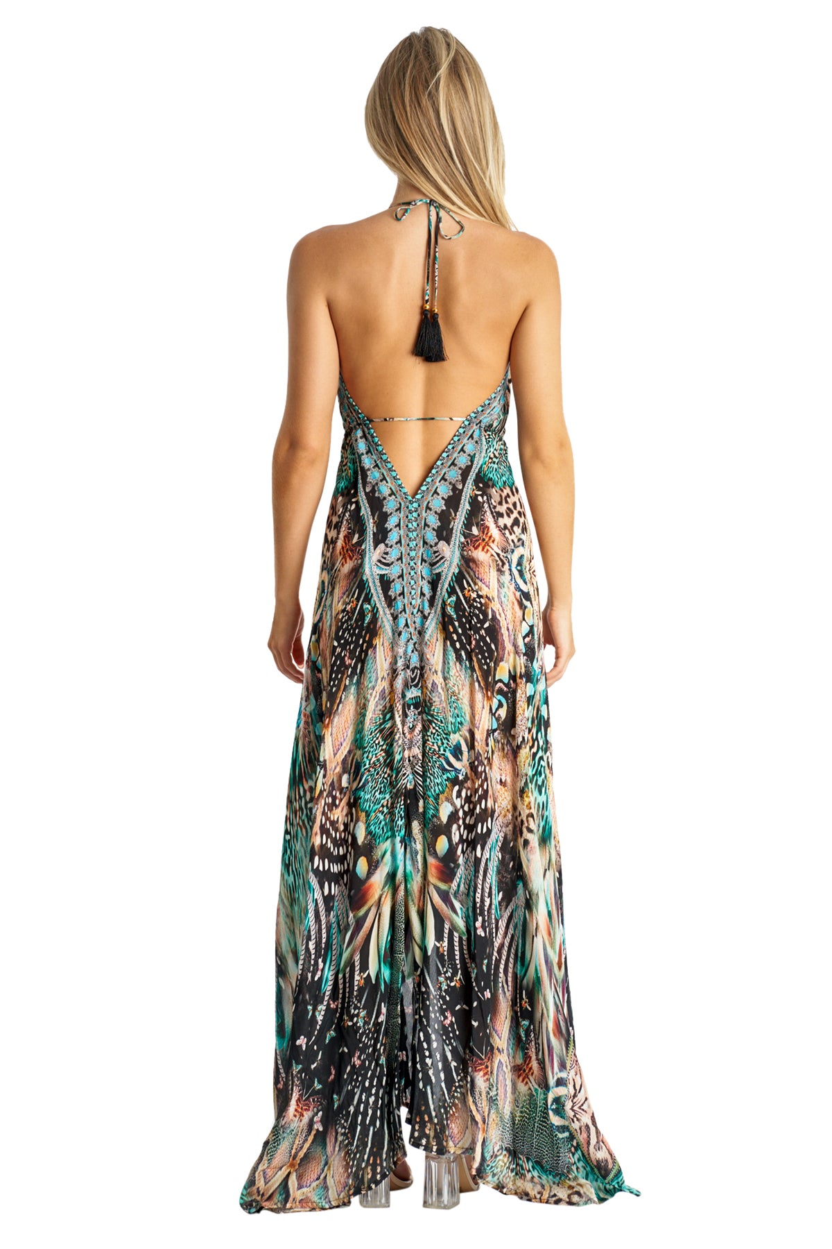 Voile Halter Maxi Dress