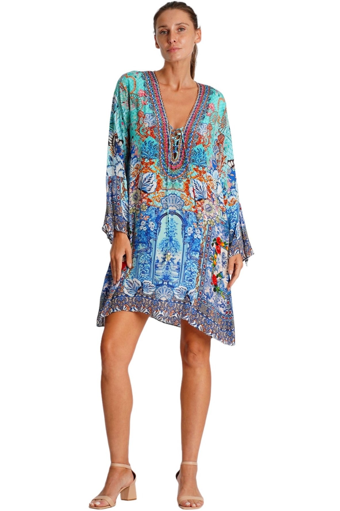 Bali Nights Short Long Sleeves Dress