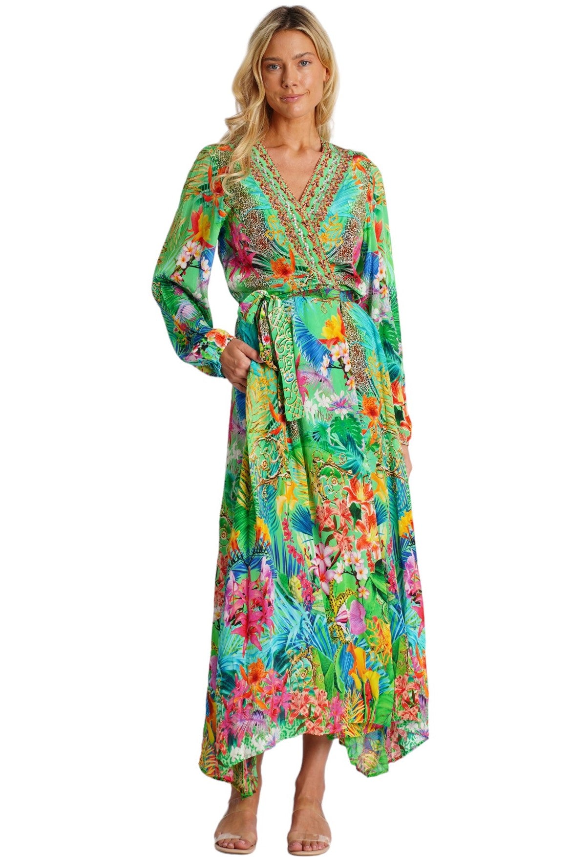 Selene Wrap 2 Way Sleeve Maxi Dress