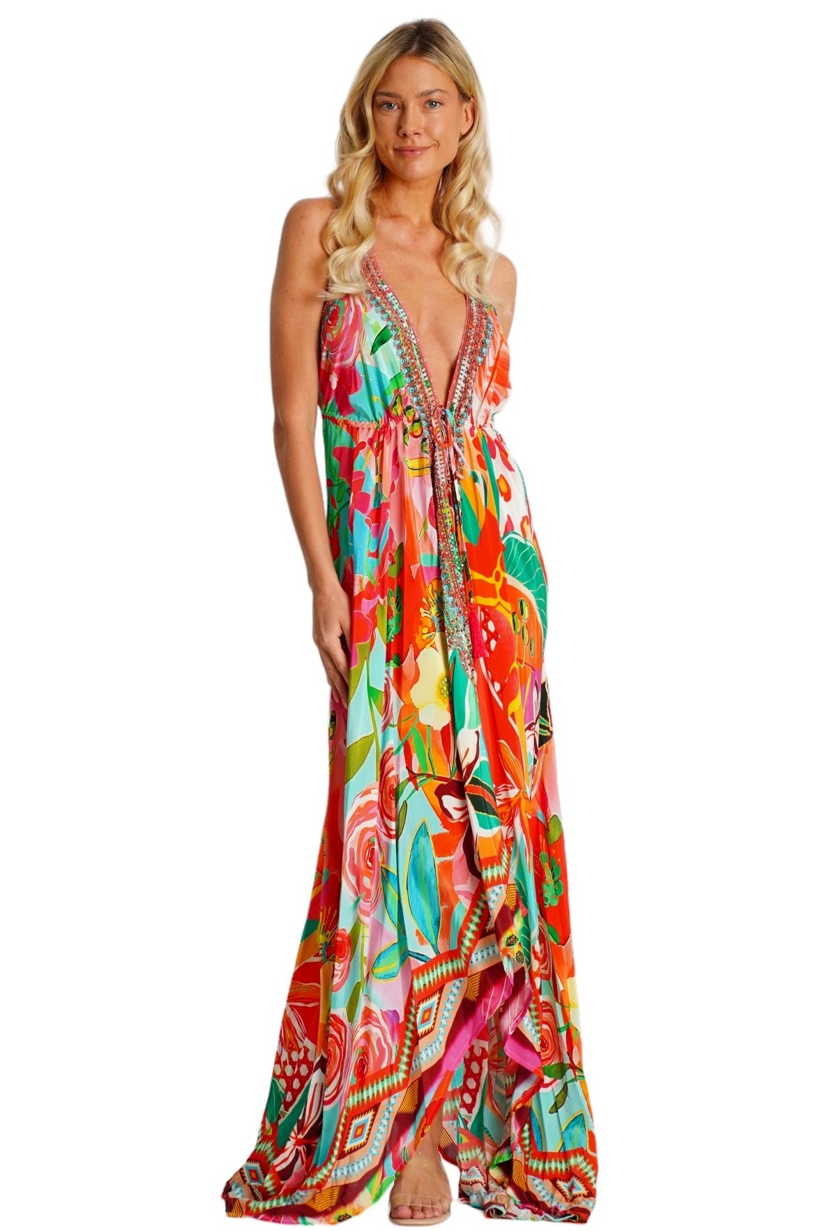 Elara Halter Maxi Dress