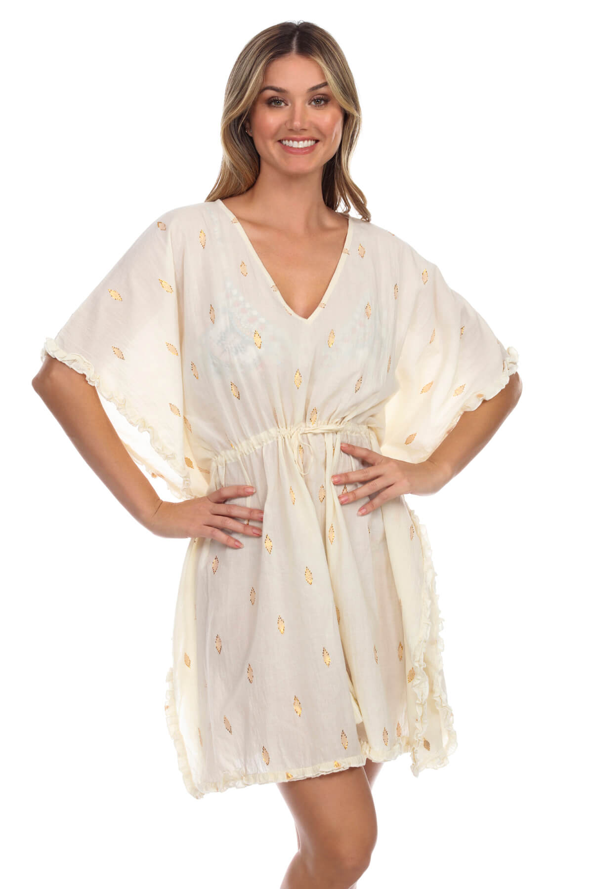 Caitlyn Cinch-Waist Caftan Coverup