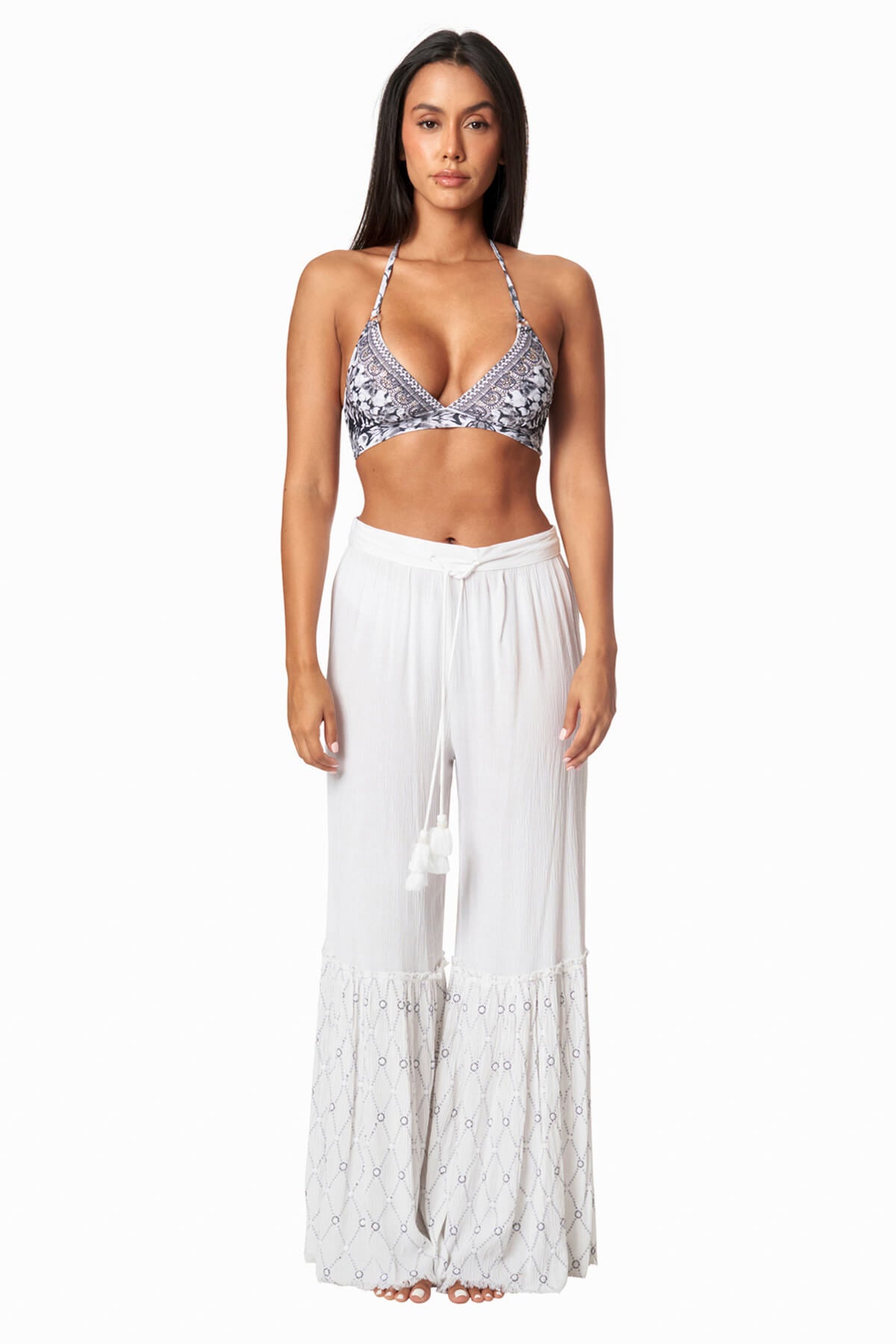 Dawn Flared Embroidered Leg Cover Up Pants