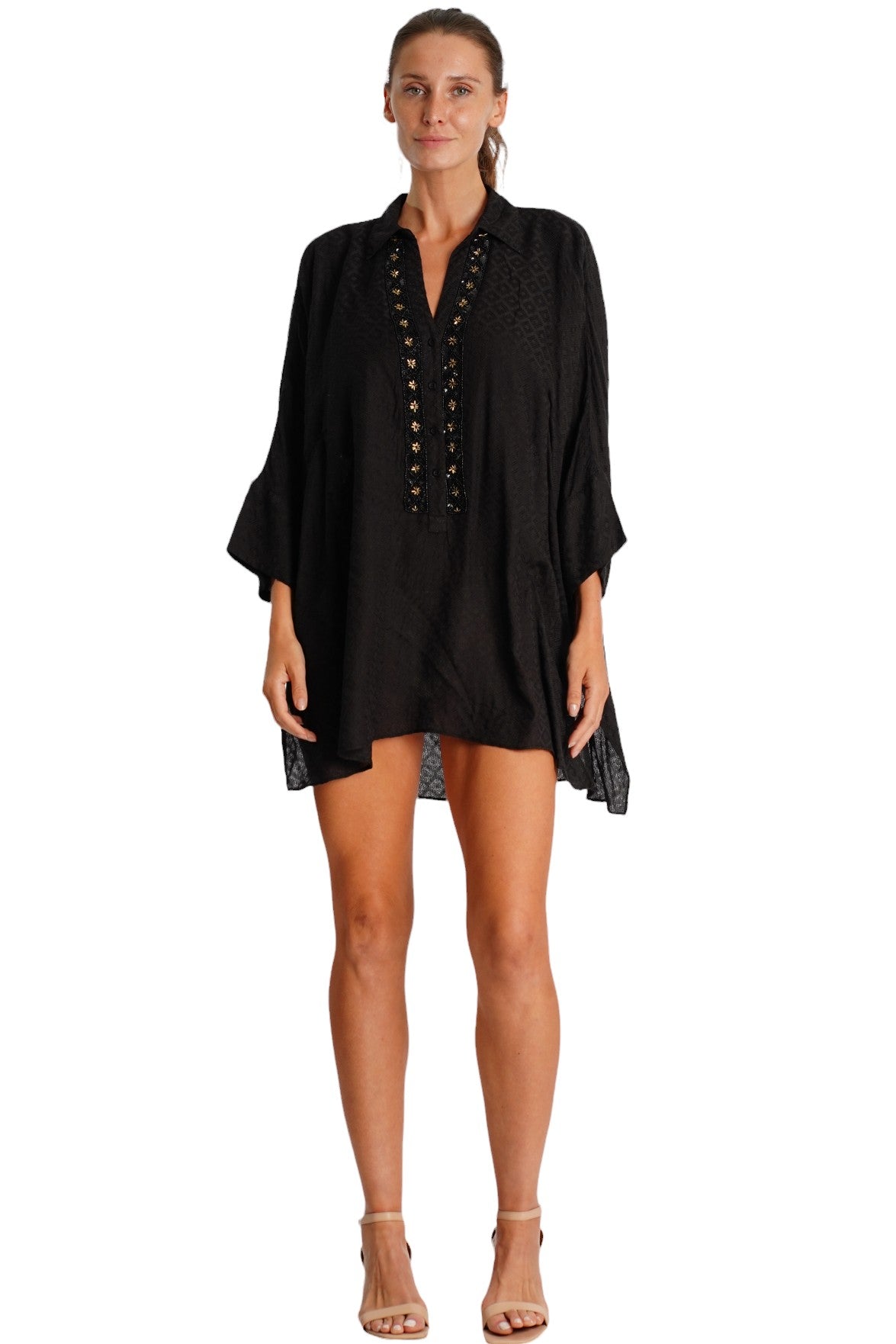Heloise Women's Short V-neck Cover Up Dress