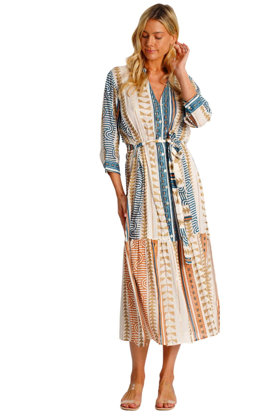 Honey Women's Maxi belted dress