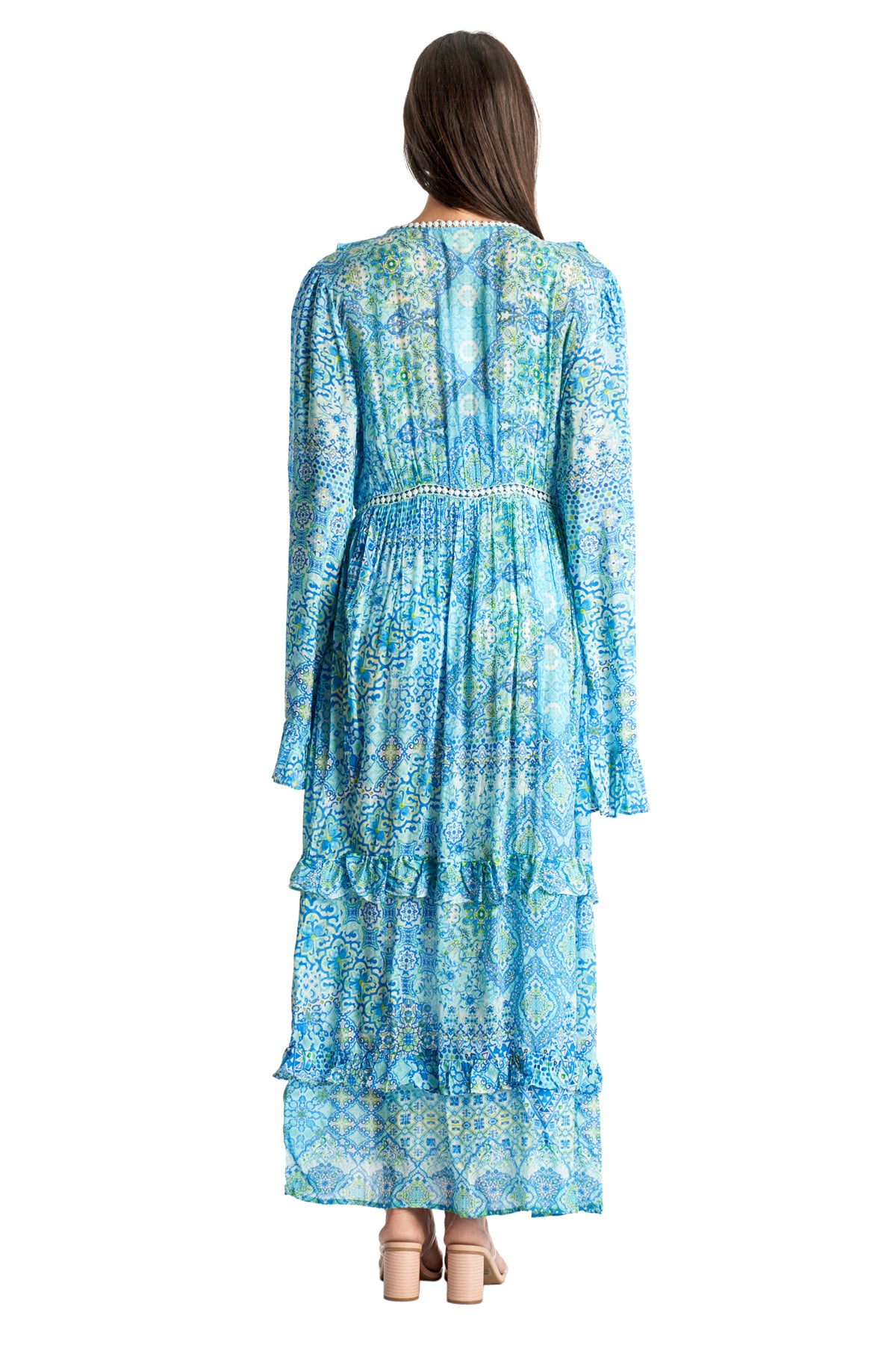 Juno Ruffles Long Sleeve Maxi Dress
