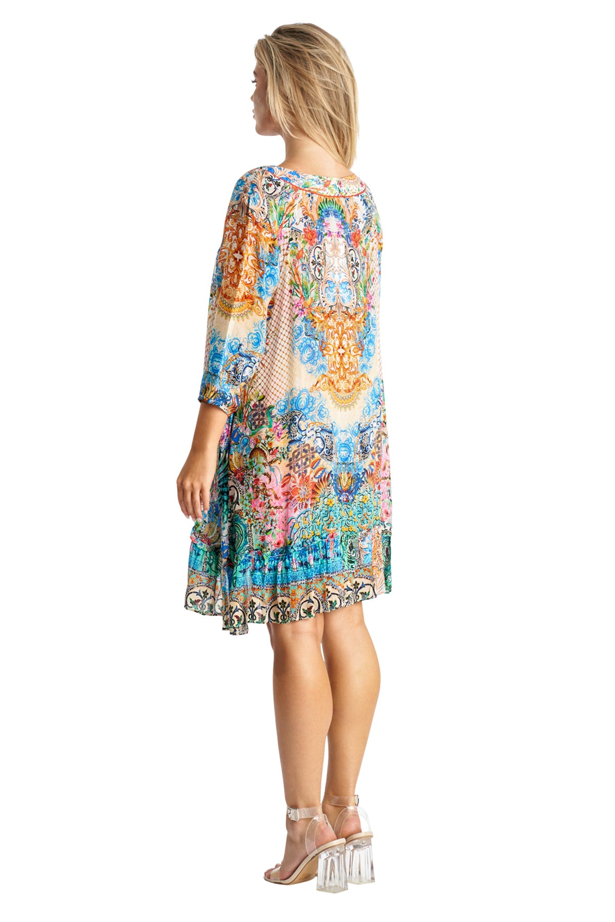 Billow Three- quarter  Sleeves Dress