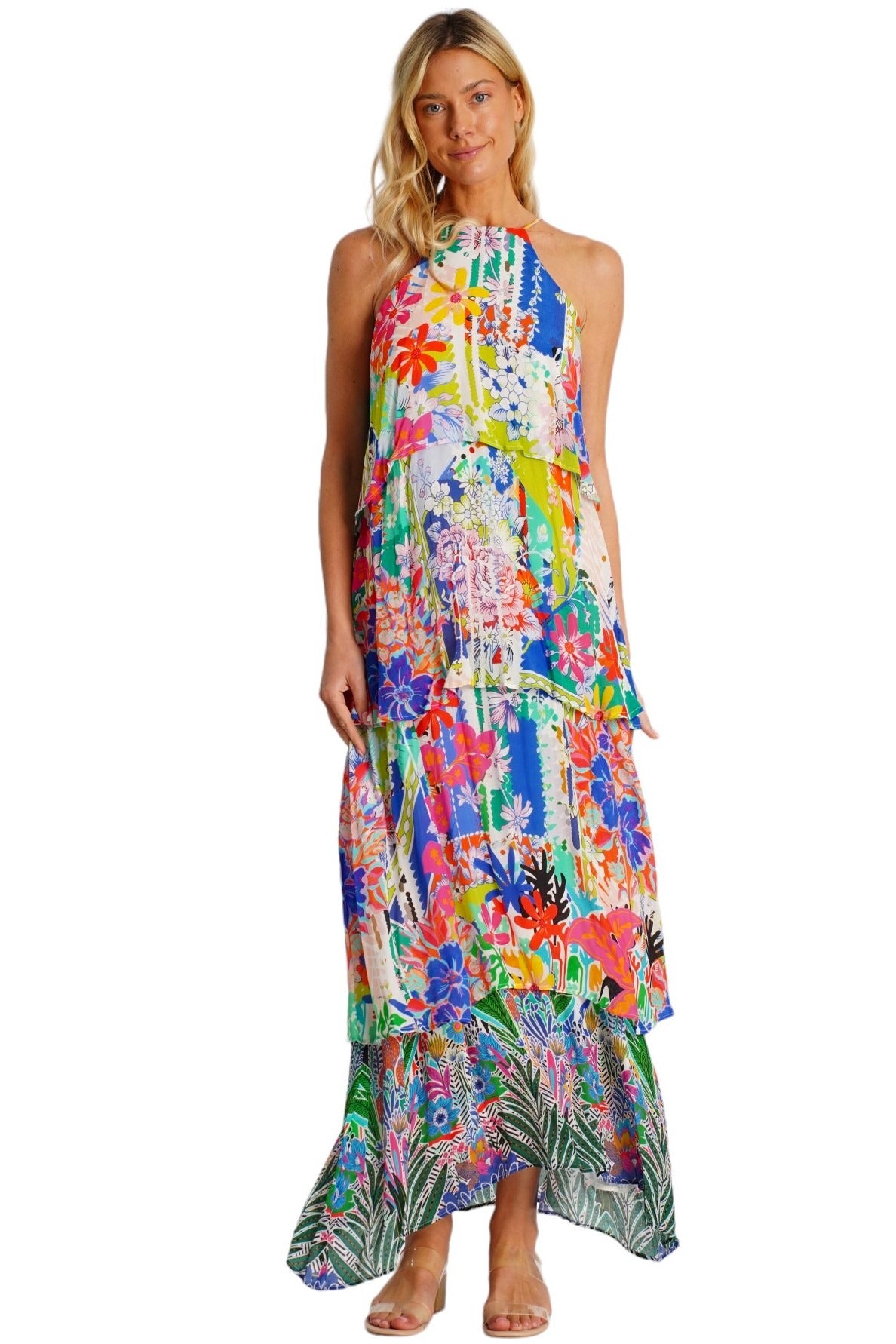 Giselle Halter Maxi Tiered Dress