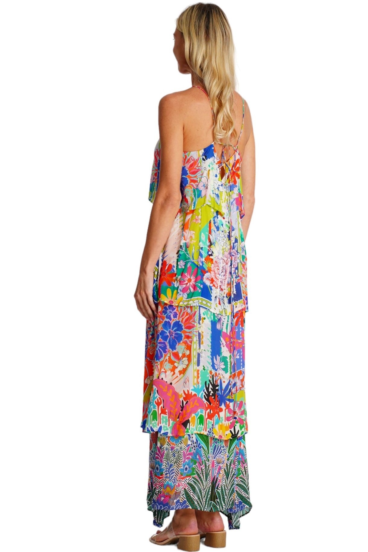 Giselle Halter Maxi Tiered Dress