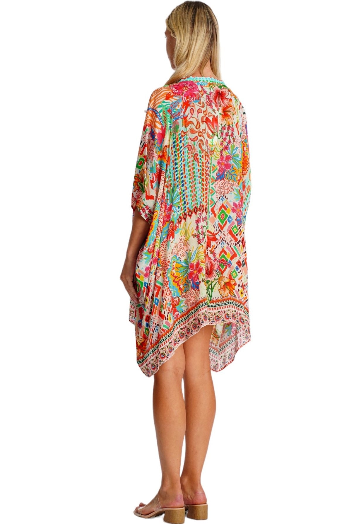 Evelina Short Asymmetrical Kaftan Dress