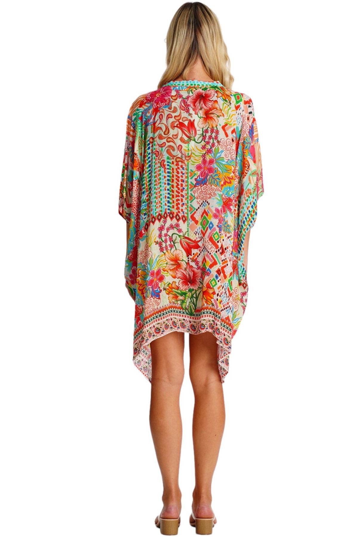 Evelina Short Asymmetrical Kaftan Dress