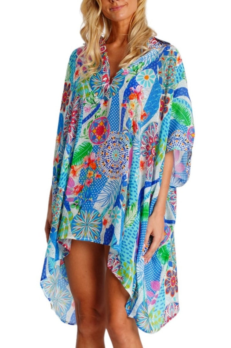 Zinnia Short Asymmetrical Kaftan Dress