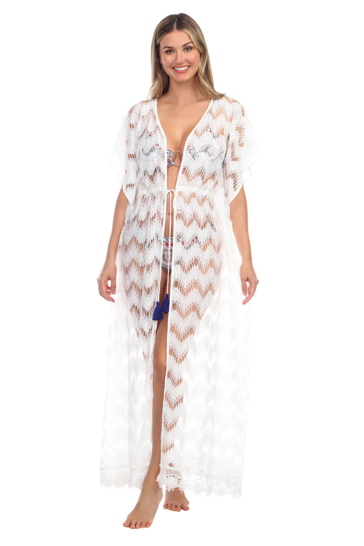 Coco Sheer Side Slits Maxi Cover Up Duster