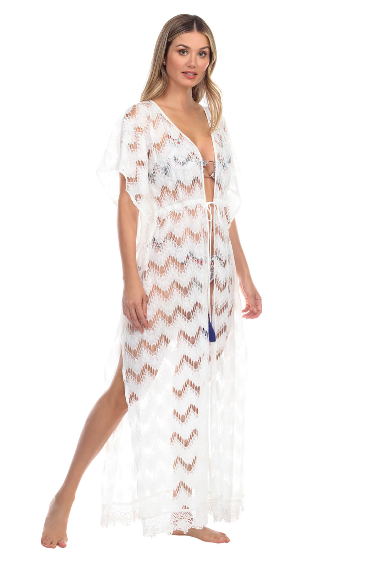 Coco Sheer Side Slits Maxi Cover Up Duster