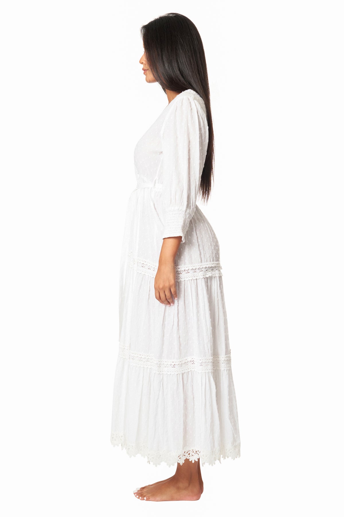 Zoe White Wrap Maxi  Dress