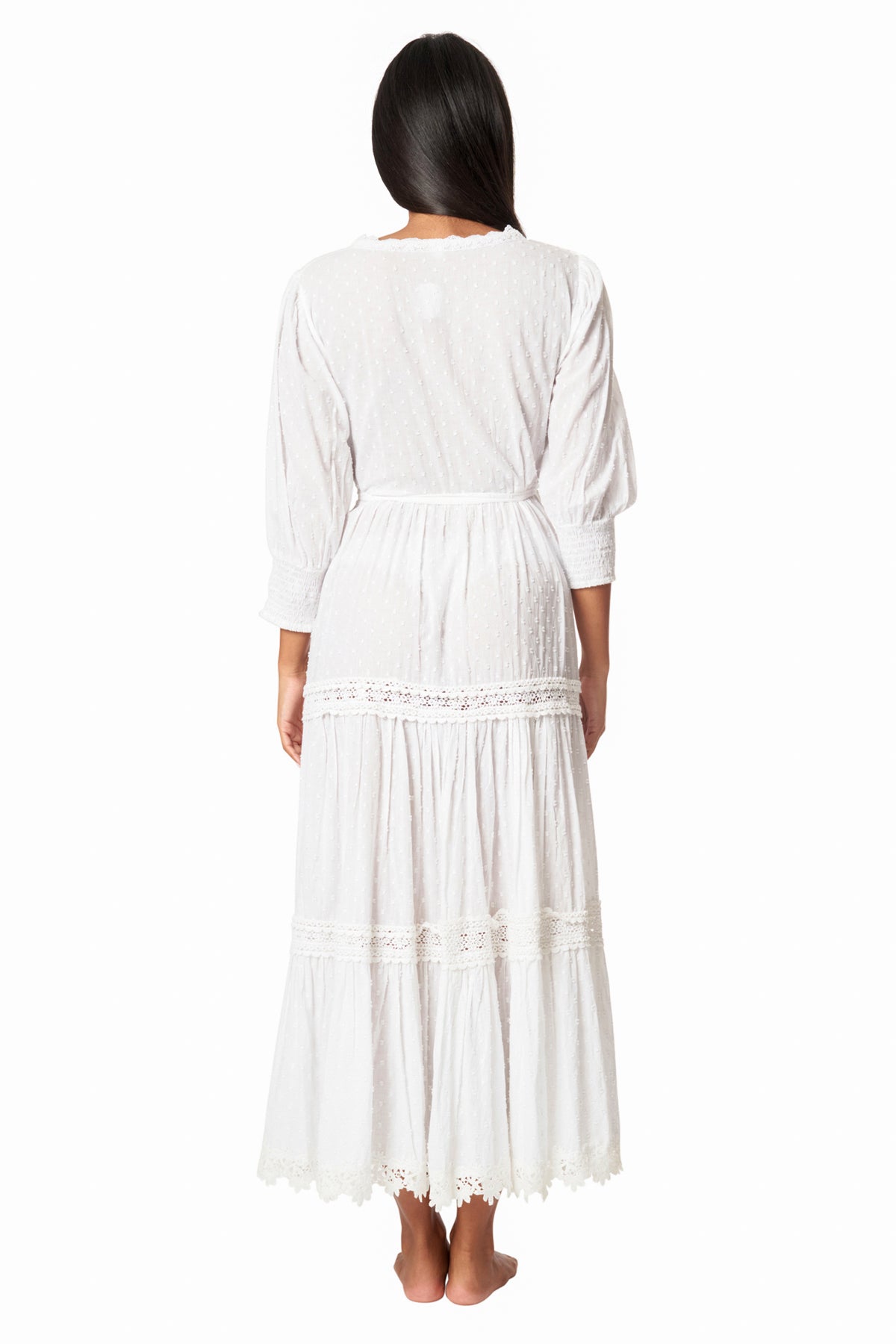 Zoe White Wrap Maxi  Dress