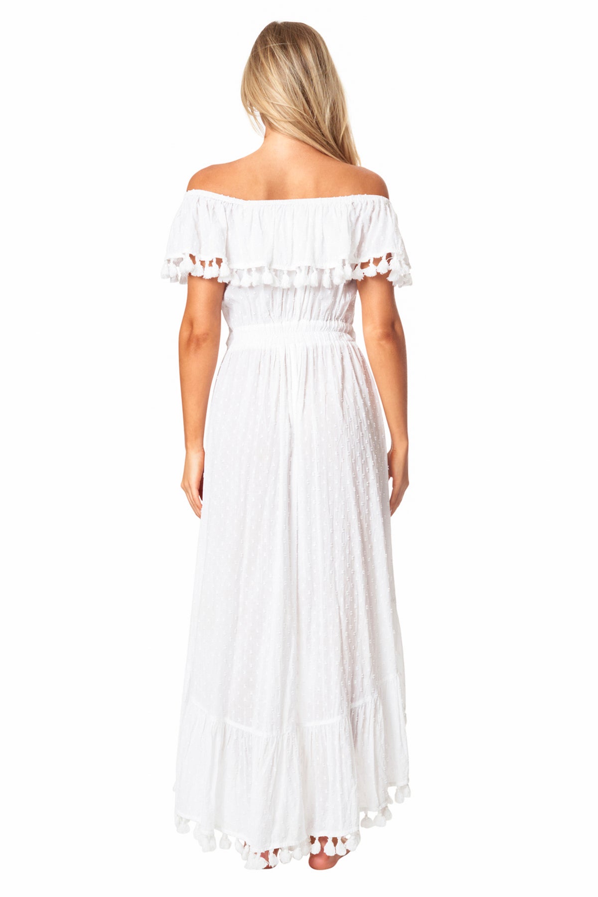 Irene Off Shoulder Ruffled High Low Dress