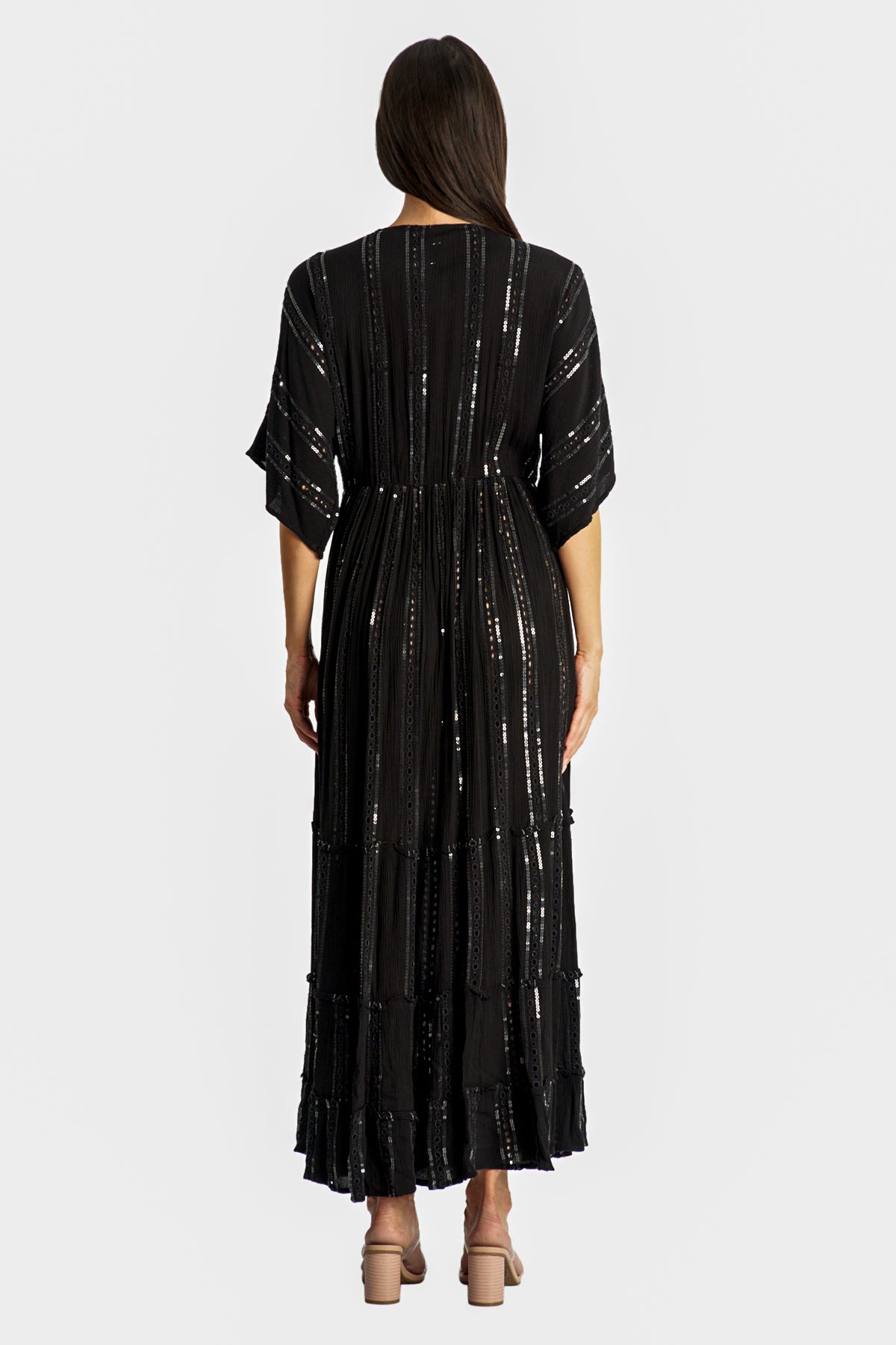 Selvaggio Maxi Black Robe Dress